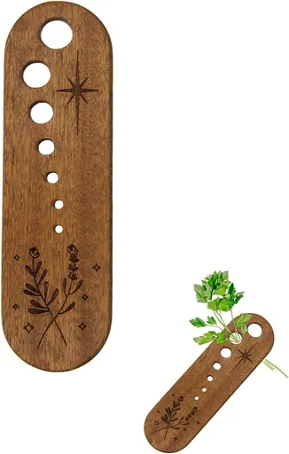 Wooden Herb Stripper Bowl, Vegetable Leaf Separator Tool for Removing Kale, Rosemary and Herb Leaves in Home Kitchens and Restaurants