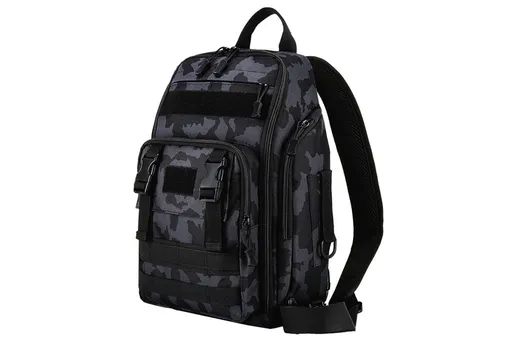 Fishing Tackle Backpack With Rod Holder Outdoor Shoulder Fishing Gear Bags - Deep Blue