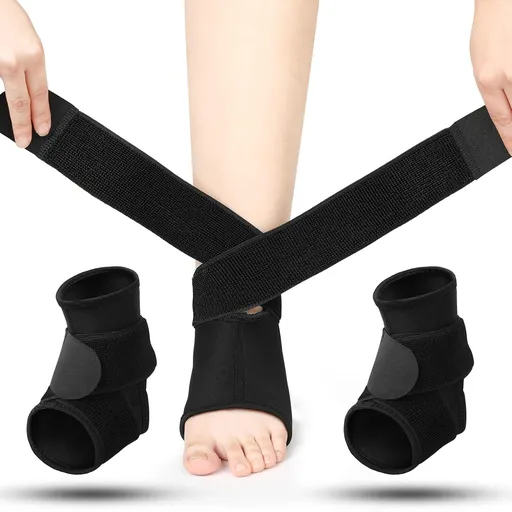 2 Pcs Ankle Brace Kids Ankle Support for Sport Sprained Neoprene Breathable Compression Sleeve with Adjustable Wrap for Youth Child Boy Girl Plantar Fasciitis Achilles Tendonitis(Black,S)