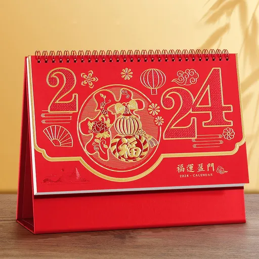 Dragon Year Desk Calendar Freestanding Flip Calendar Chinese New Year Calendar Monthly Desktop Calendar Year of The Dragon Calendar for Home Office