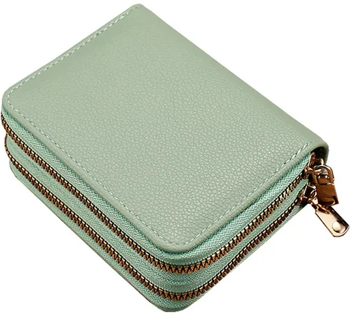 Women's Wallet - Small Women's Wallet - Light Green - Zipper Closure - Credit Card Holder - Card Holder - Bank Card Holder - Card Holder - Unisex