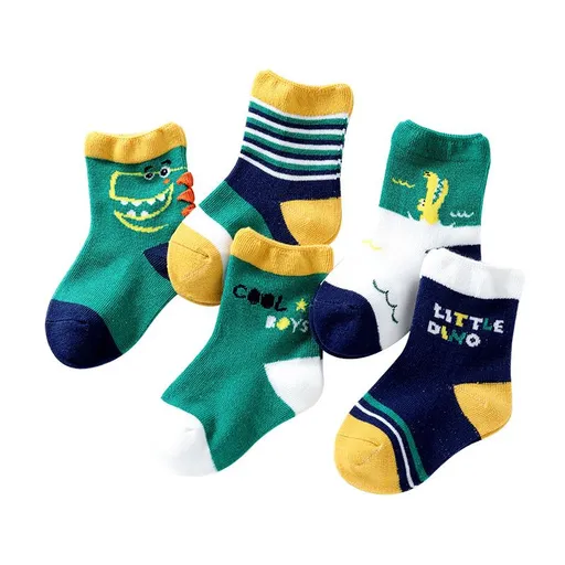 Kids Boys Colorful Novelty Fashion Cotton Crew Socks 5 Pairs Toddler Kids Little Boys Fashion Cotton Crew Socks
