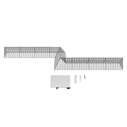 Chicken Tunnels, 729 x 200 x 61.5cm(LxWxH) Chicken Tunnels for Yard, Portable Chicken Tunnels for Outside with Corner Frames, 2 Sets, Suitable for Chickens, Ducks, Rabbits