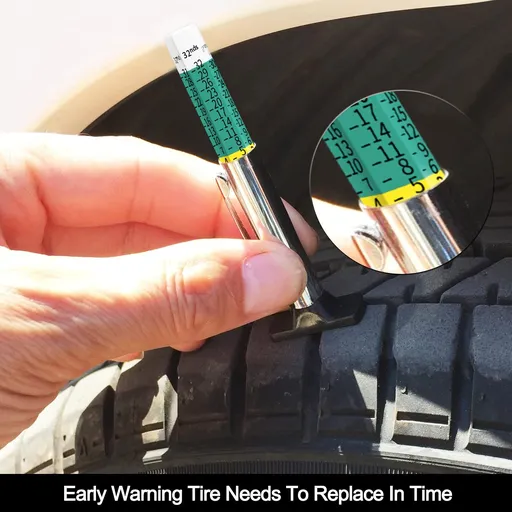 Car Tire Tread Depth Gauge Truck Tire Depth Gauge with Six-Sided Smart Color Coded,Professional Tire Thread Meter Tool