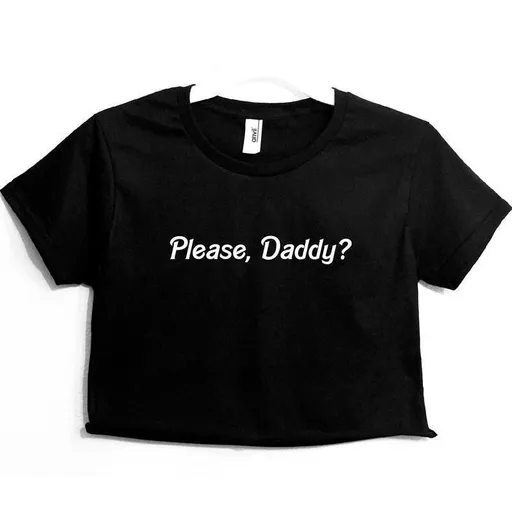 House Of Dasein Daddy Crop Top Ddlg Shirt - Black - M
