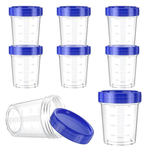 4 Ounce Leakproof Dressing Container with Screw Lid, Reusable Plastic Seasoning Cup for Sauces, Dips and Meal Prep