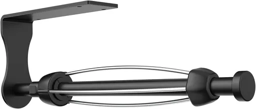 Under Cabinet Paper Towel Holder with Adjustable Damper, One-Hand Easy Tear Wall Mount for Kitchen or Bathroom, Black