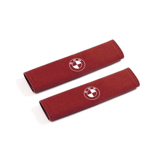 BMW Seat Belt Shoulder Protector Suede 21.5*6.5 wine red pairs