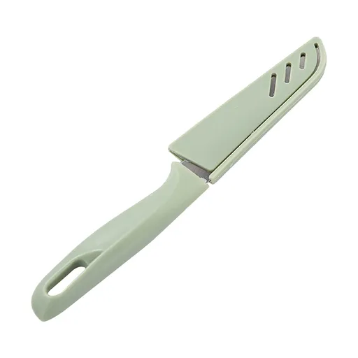 1 Piece Paring Knife, stainless steel fruit and vegetable peeling knife with ultra sharp blade, PP handle and protective cover, Red, 4 inches