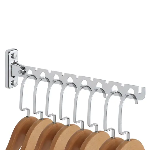 Folding Clothes Hanger Rack,Wall Mounted Clothes Bar-Hanger Holder Hooks Heavy Duty Drying Rack Space Saving Clothing Hanging