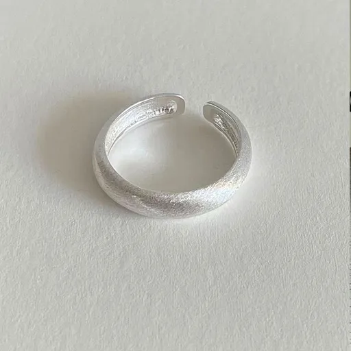 JZ0222 Matte Frosted | Vintage Silver Matte Ring | Christmas Soft Matte Gift | Tarnish Resistant Adjustable Frosted Matte Women's Gentle Ring