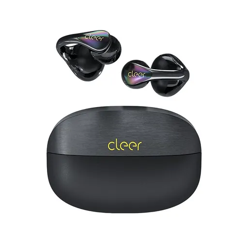 Cleer Bridge Clip On Open Ear Bluetooth Earbuds, Dolby Spatial Audio,black