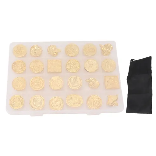 24pcs Removable Sealing Wax Stamps Vintage Wax Seal Stamp Kit With Gift Box For Gift Decoration