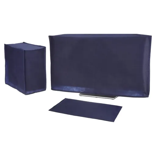 3 Pieces Computer Dust Cover Monitor + Keyboard+ Computer Host Pc Dust Proof Computer Covers Case Computer Dust Cover for Desktop Pc CPU Tower Protector (22'' Monitor Set Blue)