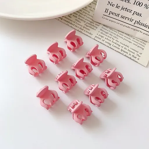 Mi You Acrylic Shark Hair Clip Small Bean powder (10 small OPP pack)