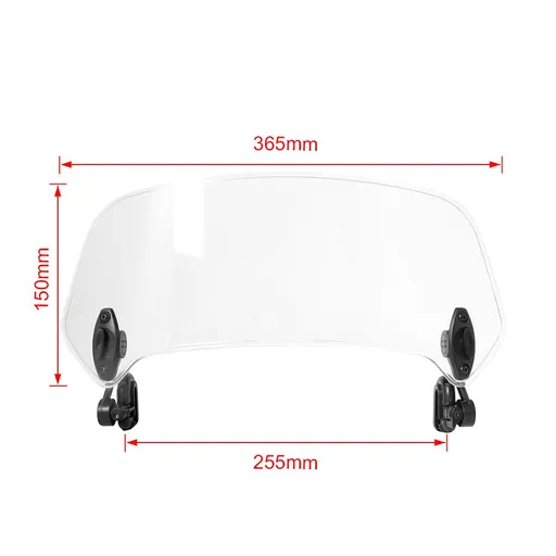 Motorcycle Windshield Extension Universal Adjustable Airflow Windscreen Wind Deflector Fits for Motobikes Dirt Bikes Scooter
