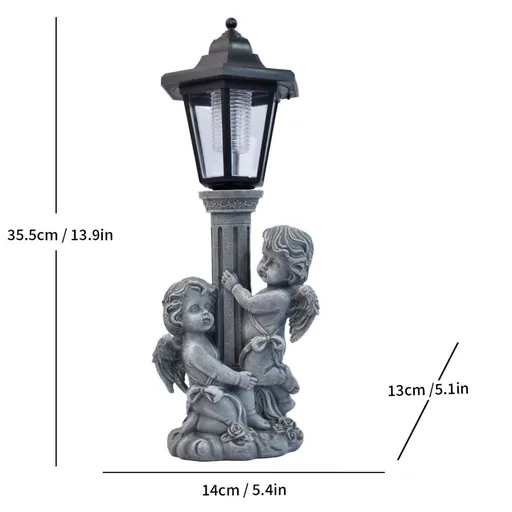 Resin Hummingbird Solar Lamp Outdoor Garden Sculpture Couple Hummingbird - Multi-color - Size 35
