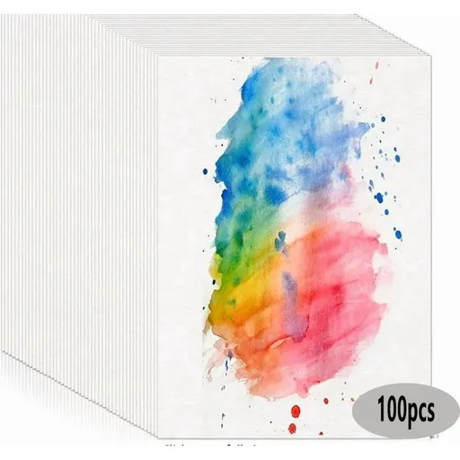 100 Sheets Watercolor Paper Bulk, 200 Cotton Cold Press White Paper, 5 x 7 Inch, Perfect for Kids, Students, Artists