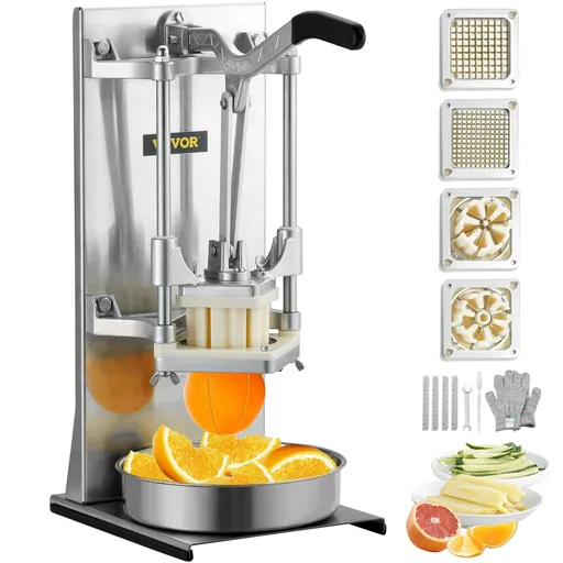 Commercial Vegetable Dicer French Fry Cutter with 4 Blades Wedge Slicer