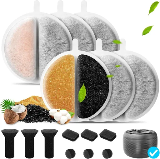 6 Pack Cat Water Fountain Filter,Replacement Pet Fountain Filter Compatible with 84oz/2.5L Pet Fountain