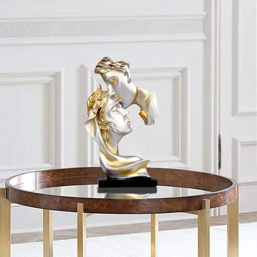 Couples Kiss Sculpture,Abstract Art Couple Sculpture Home Furnishing Resin Statue Modern Home Resin Sculptures Decorative Objects