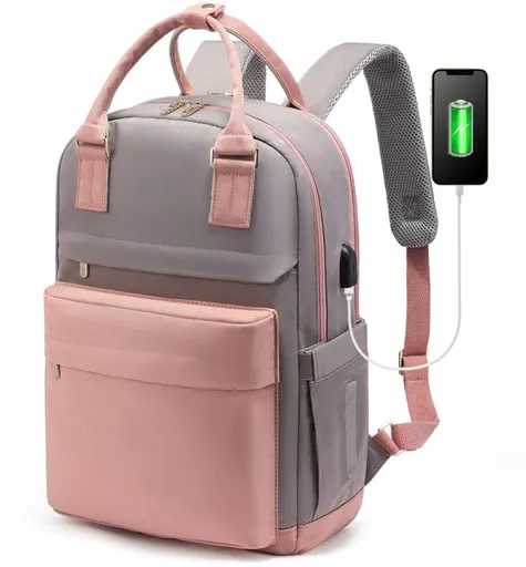 Nieuwe 2025 Backpack - 40L Travel Bag - Maximum Capacity - Laptop Backpack - School Backpack - For School and University Trips - Pink/Grey