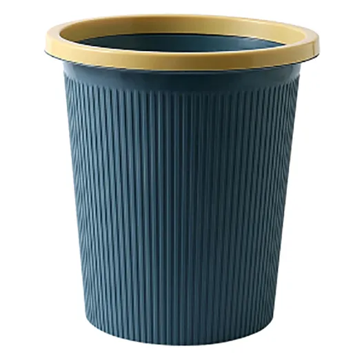 Trash Bin Plastic Exquisite Modern Garbage Container Can for Bathroom Kitchen Living Room Large Dark Blue
