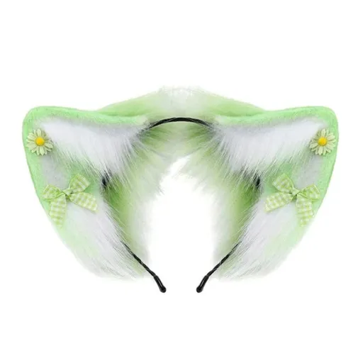 House Of Dasein Women Girls Cartoon Fox Ears Shaped Headband Plush Hair Hoop Cosplay Accessories - Style B-Adult