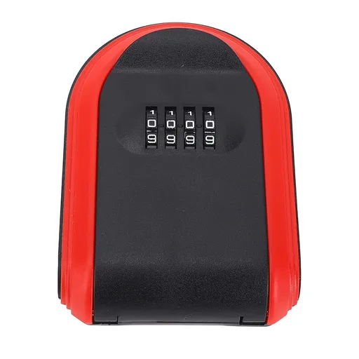 Key Lock Box Wall Mounted ABS Water Resistant Powder Coating Key Combination Lockbox for House Outdoor Villa Red