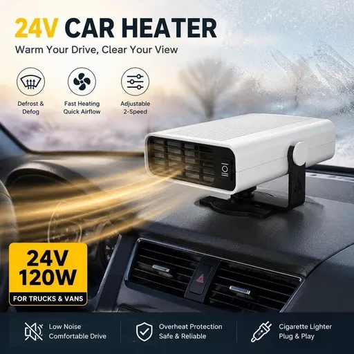 12V Black Silver Car Heater Rapid Heating Windshield Defogger