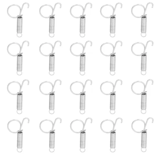 20PCS Cage Door Spring Hook Metal Finger Spring Latch Hook for Fixing Rabbit Pet Cage Door Farming EquipmentL 7.3x2.2cm