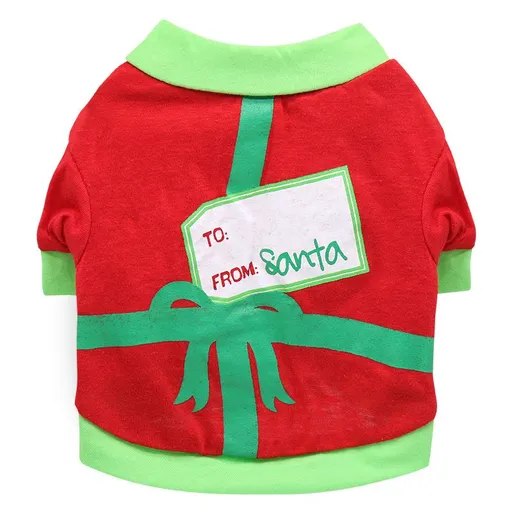 DROOLING DOG Pet Dog Cat Clothes Cotton T Shirt Red Green Edge (Envelope) XS Size: XS; Neck (cm): 20-24; Bust (cm): 28-32; Back length (cm): 18-20; Recommended pet weight (kg): 1.5 - 2.5