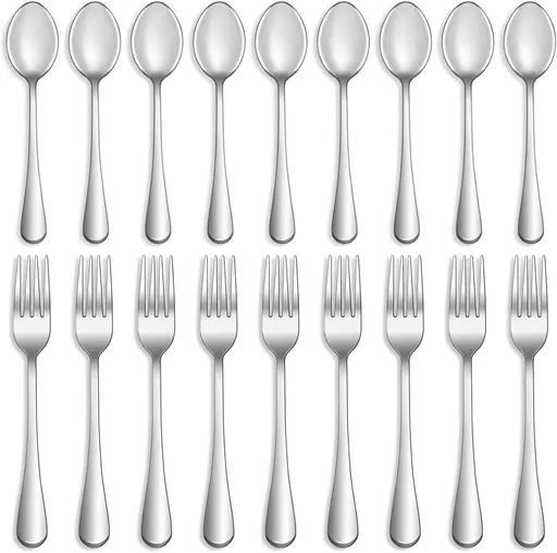 18 Piece Stainless Steel Cutlery Set 9 Forks and 9 Teaspoons