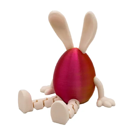 3-Piece Red and gold gradient Easter Figurine Set – Identical Poseable Egg-Shaped Toys for Holiday Display and Interactive Play