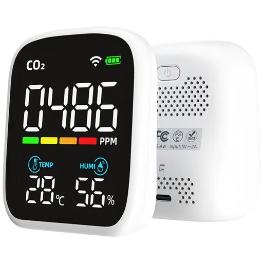 Portable CO2 Detector LED Display, Multi-Function Carbon Dioxide Tester, NDIR Temperature and Humidity Tester, Home Air Quality Tester