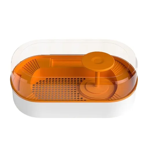 Small Turtle Feeding Tank Basin Aquarium Feeding Box for Turtles Reptiles - Orange