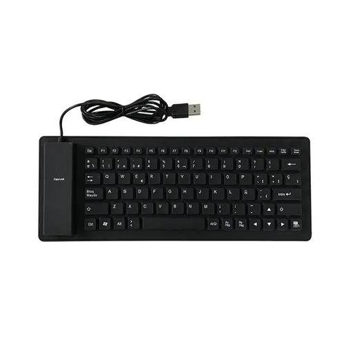 84 Key Spanish USB Wired Foldable Silicone Keyboard Waterproof for PC Laptop