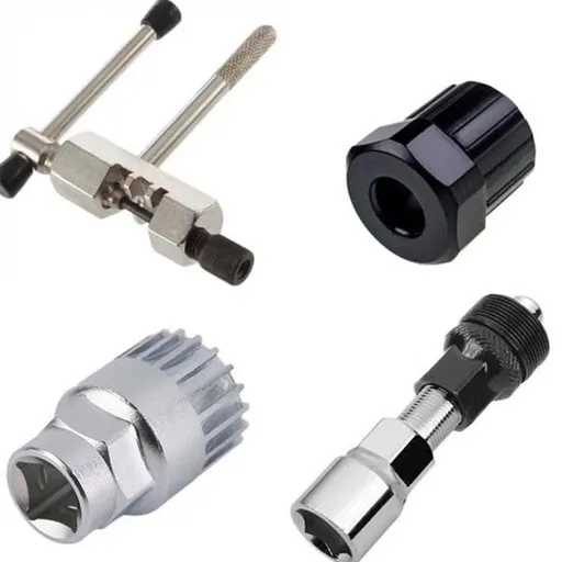 4 Pcs Bicycle Repair Kit Crank Puller Removal Bottom Bracket Remover Chain Removal Freewheel Remover Tool Multifunction
