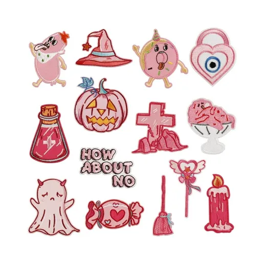 Washable Iron On Polyester Patches Adhesive Embroidery Applique Clothing Patches for Clothes Jackets Bag Hat Decoration