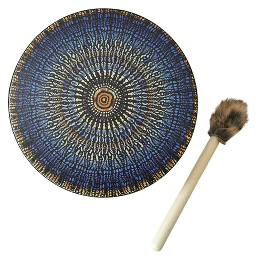 Shaman Drum with Drum Stick Vegetarian Shaman Fire Drum Home Ornament Shamanic Drum Hand Drum for Kids Adults
