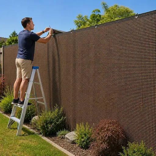 Fence Privacy Screen – 20mx2m Coffee HDPE Mesh Windscreen
