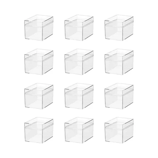 Clear Plastic Storage Box with Lid - 15x5x5cm Transparent Square Organizer Containers for Jewelry Candy Beads Display & Craft Organization