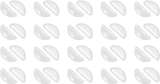 Nose Pads for Glasses - 20 Pairs - Nose Pads for Glasses with Air Chamber - Glasses Cushions - Silicone - Transparent - Anti-slip - Self-adhesive - Suitable for sunglasses, reading glasses, sports glasses