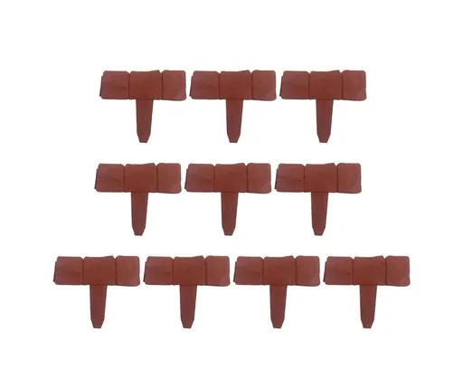 10pcs Garden Edging Border Faux Stone - Brown
