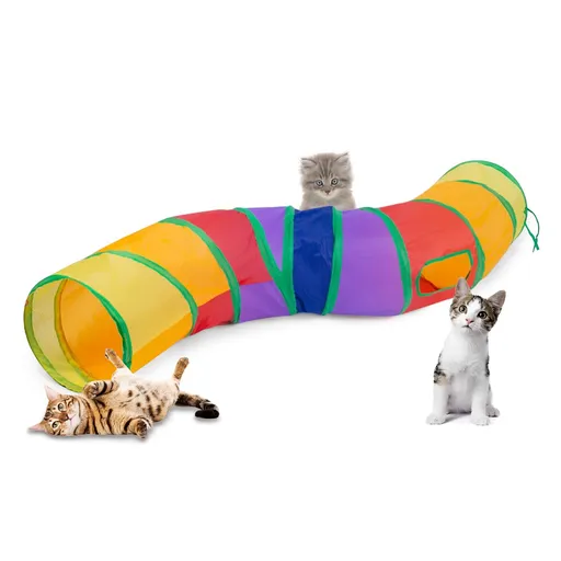 Cat Tunnel,Cat Tunnels for Indoor Cats, Collapsible Cat Play Tunnel, Interactive Toy Maze Cat House with