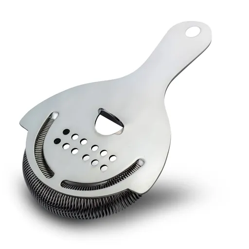 Stainless Steel Cocktail Strainer with High Density Spring | Mirrored Finish - Effortless Straining for Shakers & Mixing Glasses, One Strainer（Large ice filter）