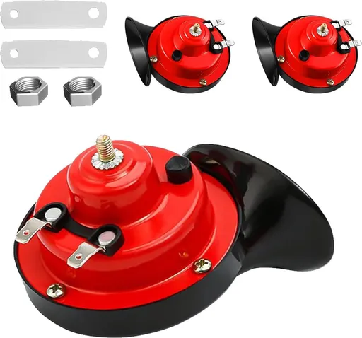 Piece 12, Volt Air Horn, 300DB Super Loud Car Air Horn, Waterproof Air Horn Replacement Kit, Motorcycles, Trucks, Red