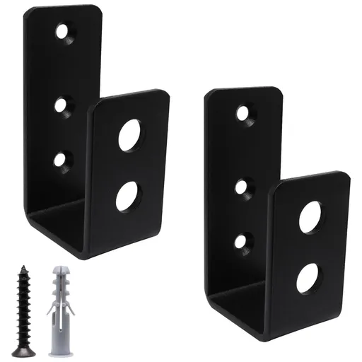 Heavy Duty Door Security Bar, Open Security Bar Holder U Brackets, Fits Lumber for Door Brace, Home, Garage