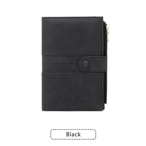 Black RFID-Protected Travel Passport Wallet - Slim Multi-Compartment Organiser for Cards, ID, SIM & Documents, PU Leather Finish