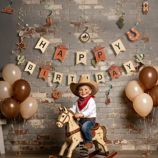 Cowboy Party Decorations with Retro Western Themed Design Cowboy Birthday Party Decorations Quick and Easy Assembly for Kid and Adult